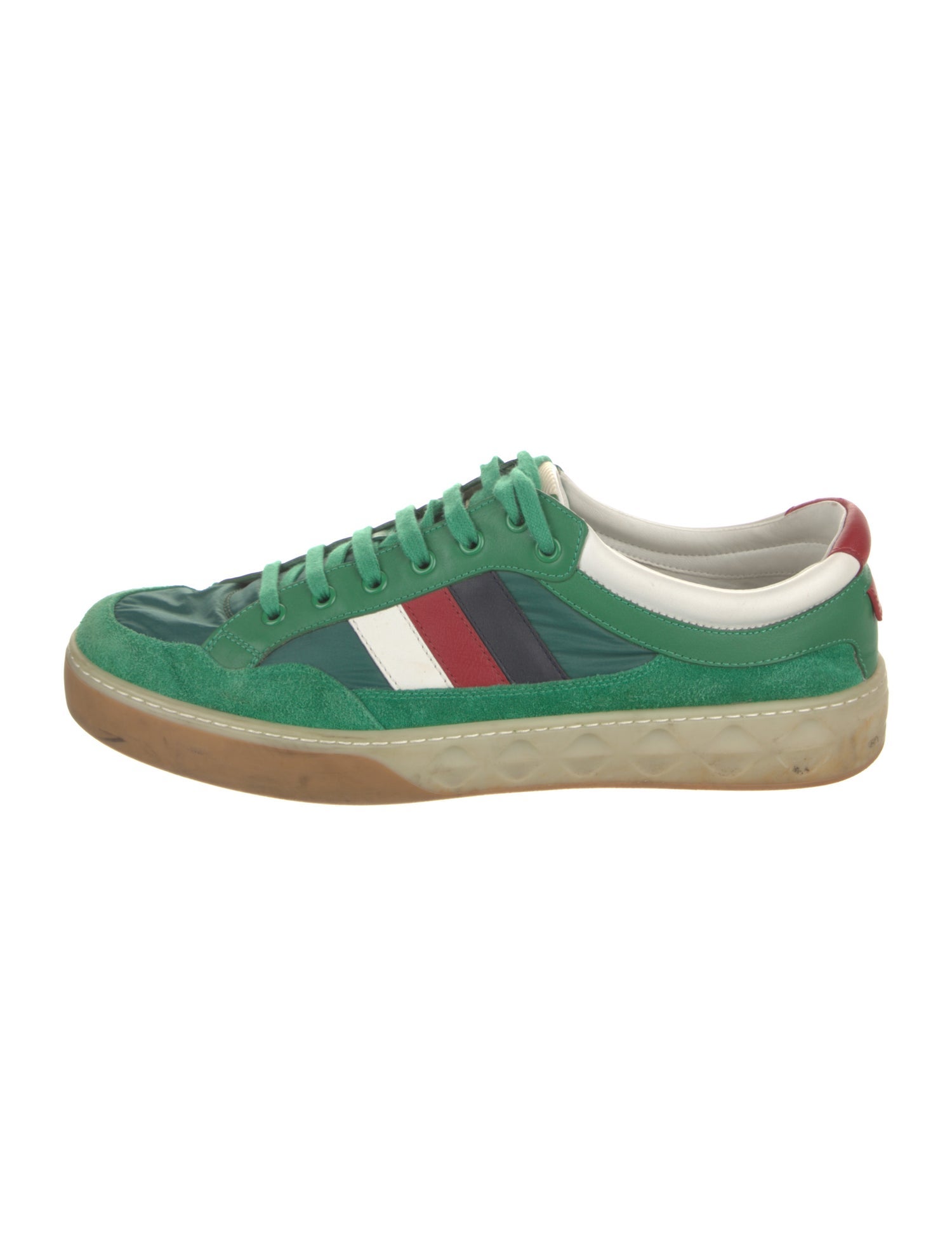 Gucci Sylvie Web Accent Suede Sneakers